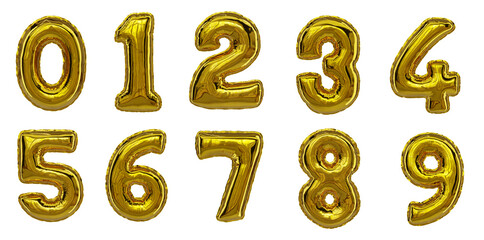 Gold Balloon numbers, birthday party celebration decorations, 0 1 2 3 4 5 6 7 8 9