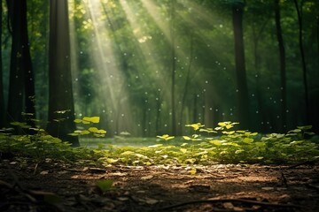 Forest landscape in the early morning.