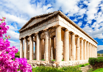 The Famous Hephaistos temple on the Agora in Athens, the capital of Greece.