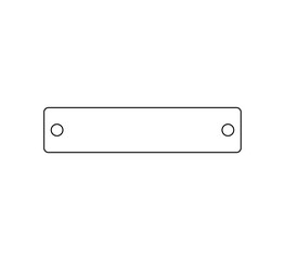 Vector isolated one single rectangle nameplate tag label rounded with two holes shape colorless black and white contour line easy drawing