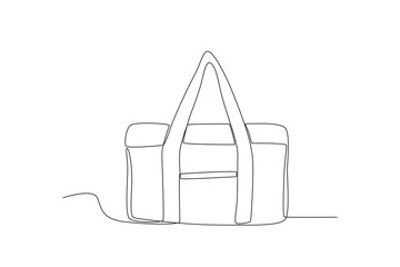 A large handbag. School bag one-line drawing