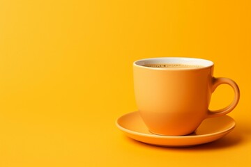 a cup on a yellow background. Generative AI