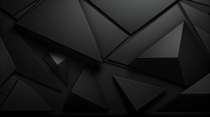 Abstract 3D Background of triangular Shapes in black Colors. Modern Wallpaper of geometric Patterns
