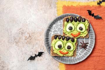 Avocado toast green monster for Halloween