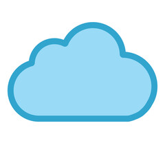 Cloud vector icon, cloud icon in trendy blue color flat style illustration isolated on white background.