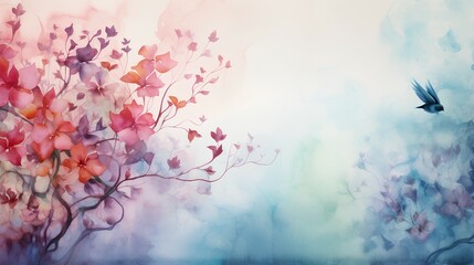 nature foliage with watercolor style