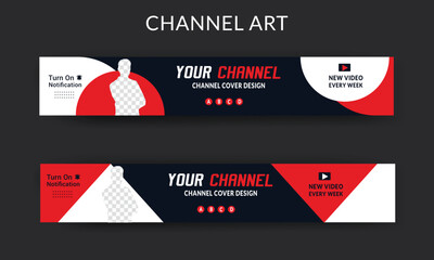Naklejka na ściany i meble Youtube Channel Banner Template, Youtube Channel Cover Photo, Channel Art