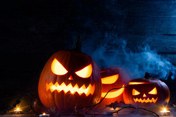 Halloween pumpkins head jack o lantern