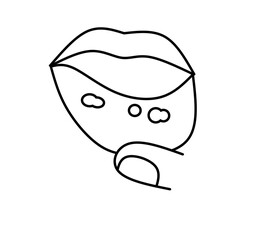 lip ulcer icon. dry lips lip pain concept