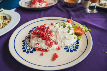 Chile en nogada stuffed, typical Mexican food, which is prepared in the months of August and September, mainly during the national holidays.