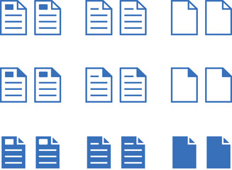 シンプルなテキストファイルアイコン_18種セット_青