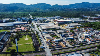Visão aérea da cidade de Mogi das Cruzes, SP, Brasil