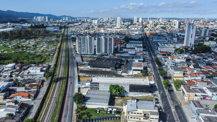 Visão aérea da cidade de Mogi das Cruzes, SP, Brasil