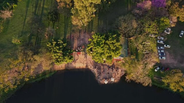 Camping, green, sunset, Waveboard training