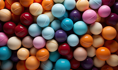 Abstract background filled with colorful balls.