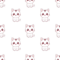 Seamless pattern with cartoon cats
