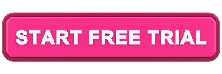 Start free trial button. 3D illustration.