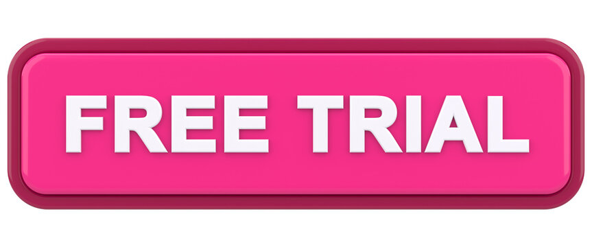 Free trial button. 3D illustration.
