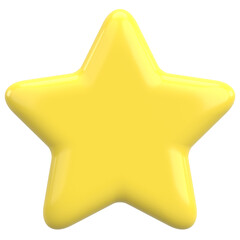 3D Star. Star Shape. 3D illustration.