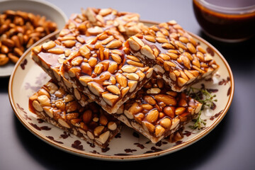 Jaggery Peanut chikki is a popular Indian healthy snack