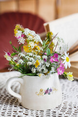 Adorable bouquet of summer wild flowers.