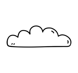 Cloud isolated on white background. Weather element. Vector hand-drawn illustration in doodle style. Perfect for cards, decorations, logo, various designs.