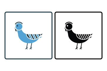 Chicken Icon. Icon related to Farming And Farm. Suitable for web site design, app, user interfaces. Solid icon style. Simple vector design editable