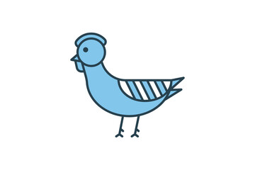 Chicken Icon. Icon related to Farming And Farm. Suitable for web site design, app, user interfaces. Flat line icon style. Simple vector design editable