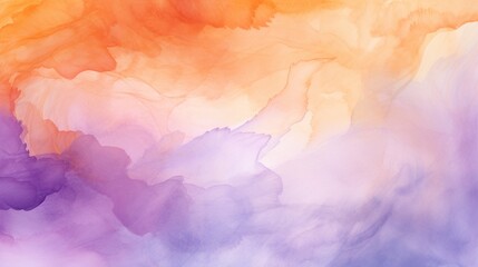 Fototapeta premium Beautiful orange and violet watercolor background, contemporary aquarelle abstract artwork, and hand-drawn watercolor illustration