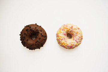 chocolate donut isolated on white
