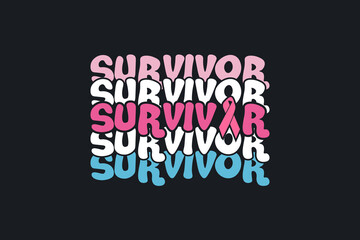 Survivor Breast Cancer typography T shirt design