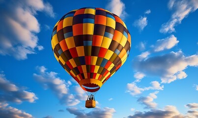 Fototapeta premium Colorful hot air balloon in the blue sky