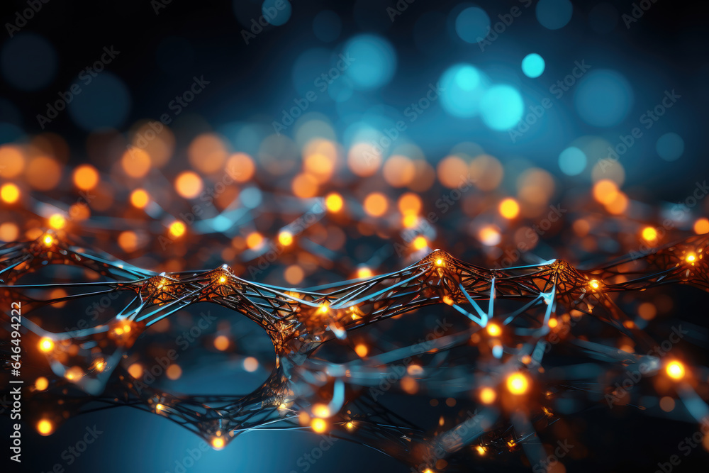 Aufkleber concept of big data, machine learning, artificial intelligence, global network.global connecting poi