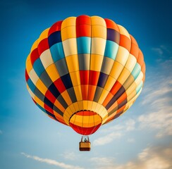 Fototapeta premium Colorful hot air balloon in the blue sky