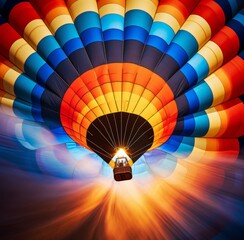 Obraz premium Colorful hot air balloon in the blue sky