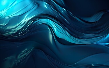 Fototapeta premium Blue abstract liquid wave background flowing liquid. AI, Generative AI