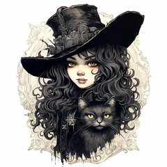 ornate wavy hair halloween witch
