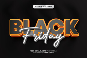 Black Friday 3D Editable Text Effect Style With black Luxury Background