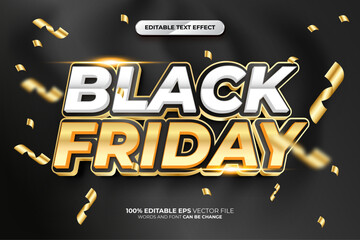Black Friday 3D Editable Text Effect Style With Luxury Background