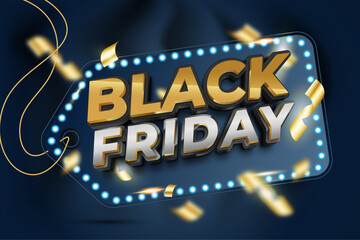 Black Friday 3D Editable Text Effect Style With Background