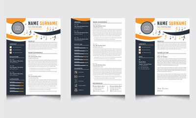 Stylish Resume Design Template with Cover Letter 

