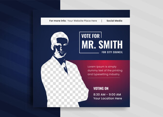 Political poster design for event campaign poster template square banner 