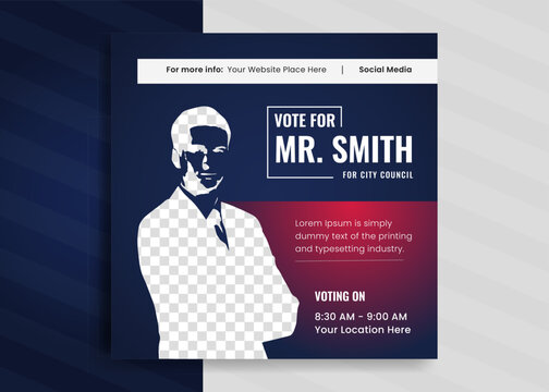 Political poster design for event campaign poster template square banner 