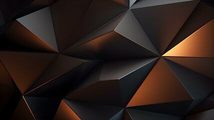 Abstract 3D Background of triangular Shapes in dark brown Colors. Modern Wallpaper of geometric Patterns
