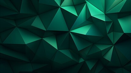 Fototapeta na wymiar Abstract 3D Background of triangular Shapes in emerald Colors. Modern Wallpaper of geometric Patterns 