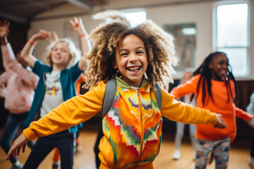 cheerful african boy child with long hair generative ai