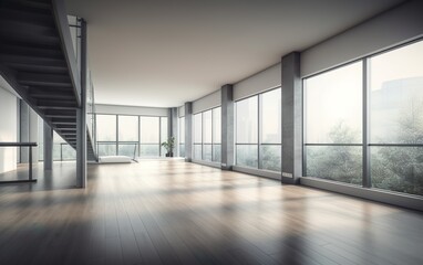 Fototapeta na wymiar Modern empty interior. AI, Generative AI