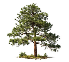 Naklejka premium one coniferous pine tree, png file of isolated cutout object on transparent background.