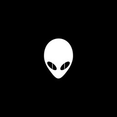 Alien icon isolated on  black background 