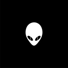 Alien icon isolated on  black background 